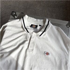 Dickies White Polo Shirt with Black Trim